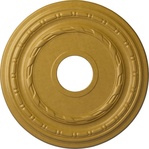 Ekena Millwork Dublin Ceiling Medallion (Fits Canopies up to 8 1/4"), 15 3/8"OD x 3 5/8"ID x 1"P, Iridescent Gold CM15DUIGS - main